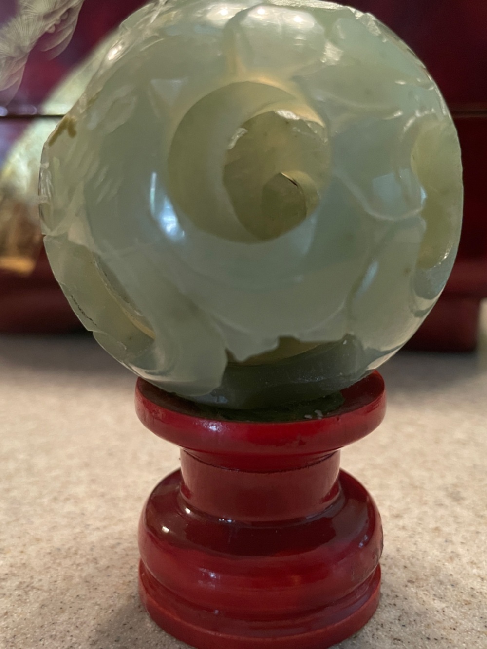 Carved Jade Green Decorative Puzzle Ball
Antique sphere